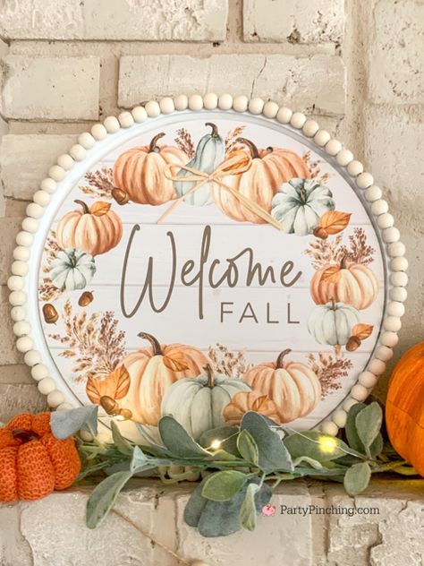 Dollar Tree Crafts Pizza Pan, Dollar Tree Charger Plates Diy Fall, Diy Charcuterie Board Dollar Tree, Diy Home Fall Decor Dollar Store, Pizza Pan Wreath Diy Fall, Dollar Tree Door Signs Diy, Crafts Using Dollar Tree Pizza Pans, Dollar Tree Wood Rounds Diy, Diy Dollar Tree Pizza Pan Crafts