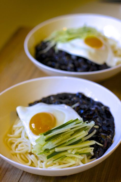 Asian At Home, Chinese Noodle Dishes, Black Noodles, Black Bean Noodles, Bean Noodles, Seonkyoung Longest, Asian Noodle Recipes, Noodle Recipe, Black Bean Sauce