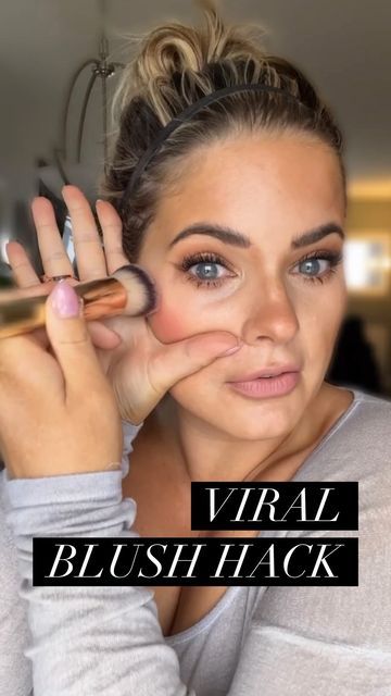 Eye Make Up For Over 40, Simple Elegant Style Casual, Where Do You Put Blush On Your Face, Viral Blush Hack, Skin Like Makeup, Where To Place Blush On Cheeks, Mauve Blush Makeup, Make Up Hacks Videos, Stick Blush How To Apply