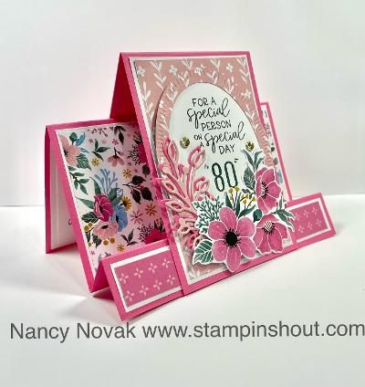 STAMPINSHOUT stampinshout@gmail.com Stampin Up Fitting Florets Cards, Stampin Up Framed Florets Cards, Framed Florets Stampin Up Cards, Cards For Valentines Day, Cards For Valentines, Center Step Cards, Cardmaking Tutorials, Side Step Card, Stepper Cards