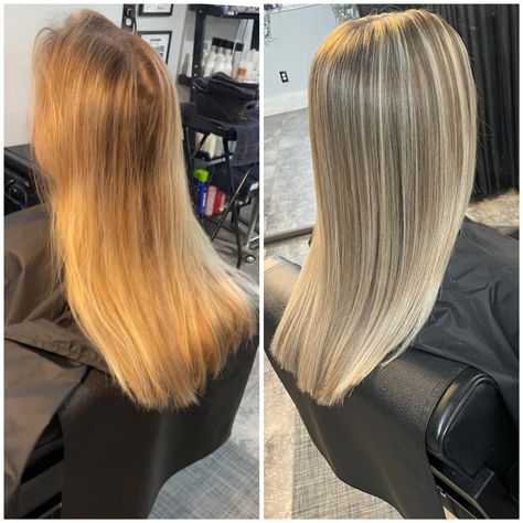 Before & After Summer Ready fresh #Blonde #Highlights at #beesambeauty #hairsalon and Gloss on top 🩷 https://beesambeauty.com/hair-highlights-vancouver-wa/ #vancouverwashington #blondehair #vancouverwasalon #blondespecialist #haircolor #highlights Highlights Before And After, Before And After Hair, Highlights Blonde, Vancouver Washington, Hair Dresser, Summer Ready, Blonde Highlights, Back To Black, Hair Highlights