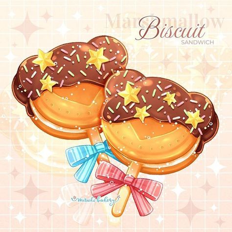 Kawaii Food Illustration, Kawaii Chocolate, Kawaii Sweets, 귀여운 음식 그림, Foodie Art, Procreate Ipad Art, Food Illustration Art, Food Fantasy, Floral Tattoo Design