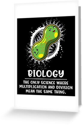 4" x 6" cards for every occasion. Digitally printed on heavyweight stock. Uncoated blank interior provides a superior writing surface. Comes with a kraft envelope. Additional sizes are available. This Funny Biology Science Multiplication Pun Joke tee makes a great gift for a teacher or a student biology lover. Biology Teacher Card, Biology Lover, Biology Degree, Happy Teachers Day Card, Teachers Day Greetings, Biology Science, Teachers Day Card, Biology Teacher, Puns Jokes