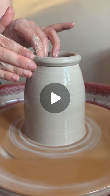 Stacey | Studio Potter on Instagram: "I’m back on the wheel! Yay! 🫶🏻

I’ve been making some rolled rim vases tonight, and here is a real-time video of the process. Enjoy x

#staceywallingtonceramics #throwingvideo #workinprogressart #wipvideo #potteryvideo #ceramicsvideo #artistvideo #artistprocess #handmadevase #handmadedecor" Time Video, Pottery Videos, Handmade Vase, Potters Wheel, Handmade Decorations, The Process, Real Time, Wheel, Vase