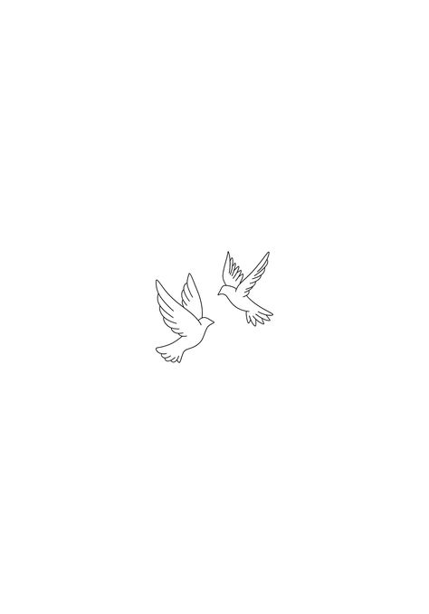 Dove Tiny Tattoo, Dove And Sun Tattoo, White Doves Tattoo, 2 Doves Tattoo Design, Simple Dove Tattoo Outline, Dove And Butterfly Tattoo, Mini Dove Tattoo, Tattoo Ideas On White Background, Dove Tattoo For Lost Loved One