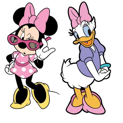 Pfp For Besties, Disney Window Decoration, Minnie Y Daisy, Minnie Mouse And Daisy Duck, Cartoon Spaceship, Minnie And Daisy, Minnie Mouse Gifts, Minnie Mouse Drawing, Minnie Mouse Birthday Party Decorations