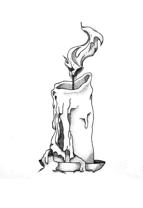 Creepy Candle Drawing, Melting Candle Tattoo Design, Candle Tattoo Stencil, Candle Flame Tattoo, Candle Flame Drawing, Candle Stencil, Melting Candle Tattoo, Melting Candle Drawing, Candle Drawing Art