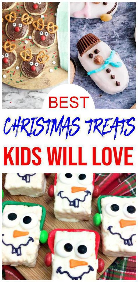 15+ Best Holiday Treats for Kids - Easy Christmas Treats to Make with Kids Christmas Treats Kids, Christmas School Treats, Holiday Treats For Kids, Christmas Baking For Kids, Easy Christmas Treats To Make, Kid Holiday Treats, Treats To Make With Kids, Easy Christmas Cookies Decorating, Kids Christmas Treats