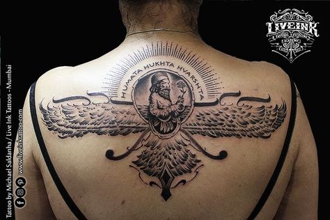 FARAVAHAR TATTOO DESIGN Faravahar Tattoo, Farvahar Tattoo, Persian Tattoo Ideas, Persian Tattoo Iran, Farsi Tattoo, Ahura Mazda, Persian Tattoo, Lion Live Wallpaper, Beautiful Iran