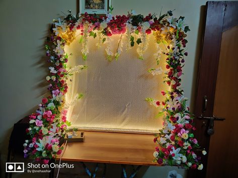 Ganesh Ji Background Decoration, Artificial Flowers Decoration For Ganpati, Ganpati Decoration At Home Background, Ganesh Sthapna, Gannu Bappa, Ganpati Background, Bappa Decoration, Flower Decoration For Ganpati, Ganpati Murti