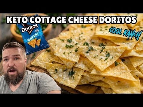 (1843) Cool Ranch Cottage Cheese Keto Doritos Recipe! Easy & Fast Better than the original - YouTube Cottage Cheese Keto, Keto Doritos, Doritos Recipes, Dorito Chip, Ranch Cottage, Keto Chips, Snacks Sweet, Cheese Keto, Keto Appetizers