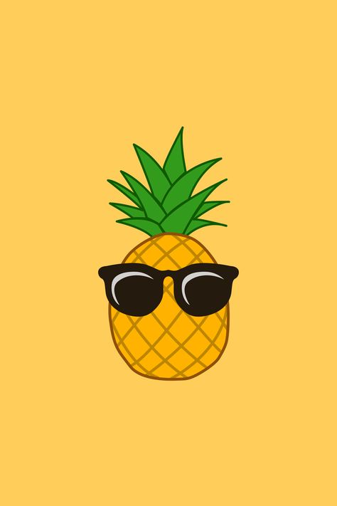 A simple pineapple with cool, slick sunglasses. Pineapple Drawing, Cartoon Pineapple, Pineapple Painting, Pineapple Wallpaper, Lean Belly Juice, Belly Juice, Cute Pineapple, Pineapple Decor, Fruit Wallpaper