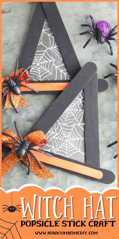 Popsicle Sticks Halloween Crafts, Easy Diy Halloween Decorations, Hallowen Ideas, October Crafts, Popsicle Crafts, Halloween Arts And Crafts, Fun Halloween Crafts, Easy Halloween Decorations, Halloween Appetizers