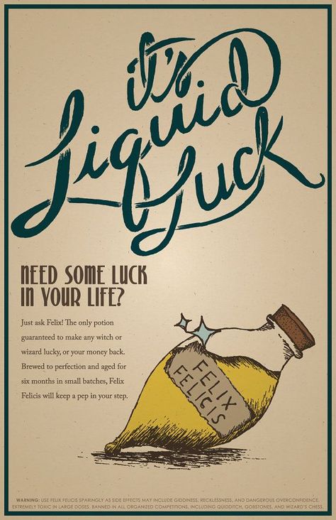 30 OFF Felix Felicis Liquid Luck Advertisement by 716designs Posters Harry Potter, Poster Harry Potter, Harry Potter Journal, Liquid Luck, Dark Harry, Imprimibles Harry Potter, Felix Felicis, Harry Potter Classroom, Harry Potter Printables