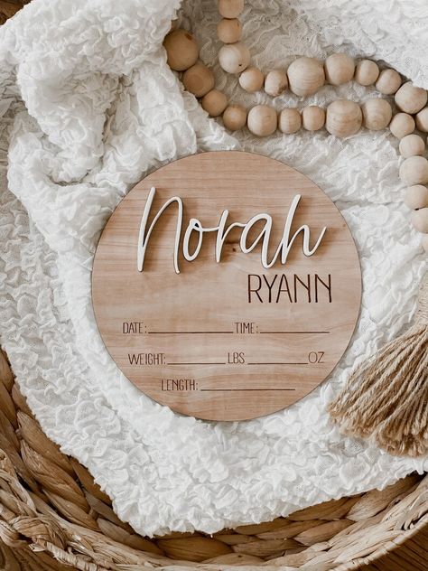 Shower Room Decor, Newborn Birth Announcements, Laser Signs, Birth Stats Sign, 3d Name, Birth Announcement Photos, Wood 3d, Sweet Nursery, Newborn Birth