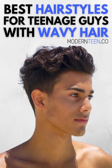 Guys With Wavy Hair, Boys Haircuts Curly Hair, Mens Haircuts Wavy Hair, Hairstyles For Teenage Guys, Boys Curly Haircuts, Teen Haircuts, Young Men Haircuts, Teen Boy Haircut