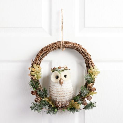 Owl Wreaths, Christmas Wreaths & Garlands, Vine Wreath, Glitter Dust, Wreaths And Garlands, Paper Flowers Craft, Wreaths & Garlands, Holiday Decor Christmas, World Market