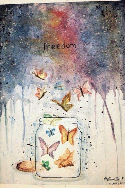 For the first time in my life ive found freedom and independence, im terrefied of having to give that up, now ive only just found myself. Kunstjournal Inspiration, Art Papillon, Butterfly Art, Pics Art, Art Journal Inspiration, Infp, Art Journals, Journal Inspiration, 그림 그리기