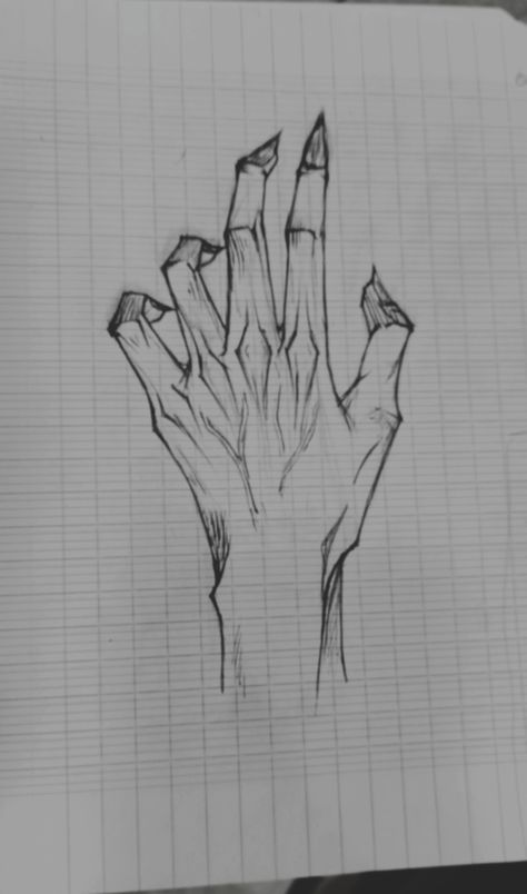 Hand Sketches Pencil, Simple Hand Sketch, Demon Hand Drawing, Drawings To Do In Class When Bored, What To Draw In Class When Bored, Something To Draw When Bored, Art Sketches Hands, Hand Drawings Sketches, Hand Art Drawing Sketches