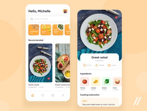 App Design Trends, Recipe App, App Design Layout, Cooking App, Recipe Generator, Mobile App Design Inspiration, App Design Inspiration, Mobile App Ui, App Ui Design