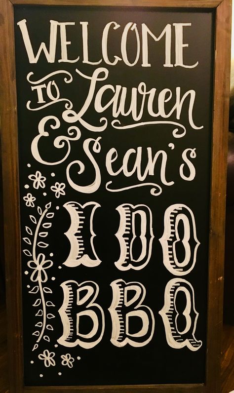 Wedding signs by Amanda Kay -I Do BBQ chalkboard sign I Do Bbq Chalkboard Sign, We Still Do Bbq Ideas, I Do Bbq Wedding Reception, Bbq Couples Shower Ideas, I Do Bbq Decorations Backyards, I Do Bbq Ideas, Bbq Wedding Reception Decoration, Wedding Bbq Buffet, I Do Bbq Sign