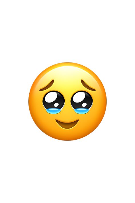 The 🥹 Face Holding Back Tears emoji depicts a yellow face with closed eyes, a downturned mouth, and a single tear drop on one cheek. The face also has a crumpled or wrinkled forehead, indicating that the person is trying to hold back their tears. The emoji is often used to express sadness, disappointment, or a feeling of being overwhelmed. Single Emoji Wallpaper, Holding Back Tears Emoji, Emoji Cute Face, Ios Emoji Faces, New Emojis Iphone Ios, Apple Emojis Ios, Apple Emoji Png, Phone Emoji Png, I Phone Emojis