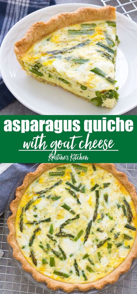 Meatless Lunches, Asparagus Quiche Recipes, Sauteed Asparagus, Easy Asparagus, Asparagus Quiche, Diner Recept, Breakfast Quiche, Quiche Recipe, Fresh Asparagus