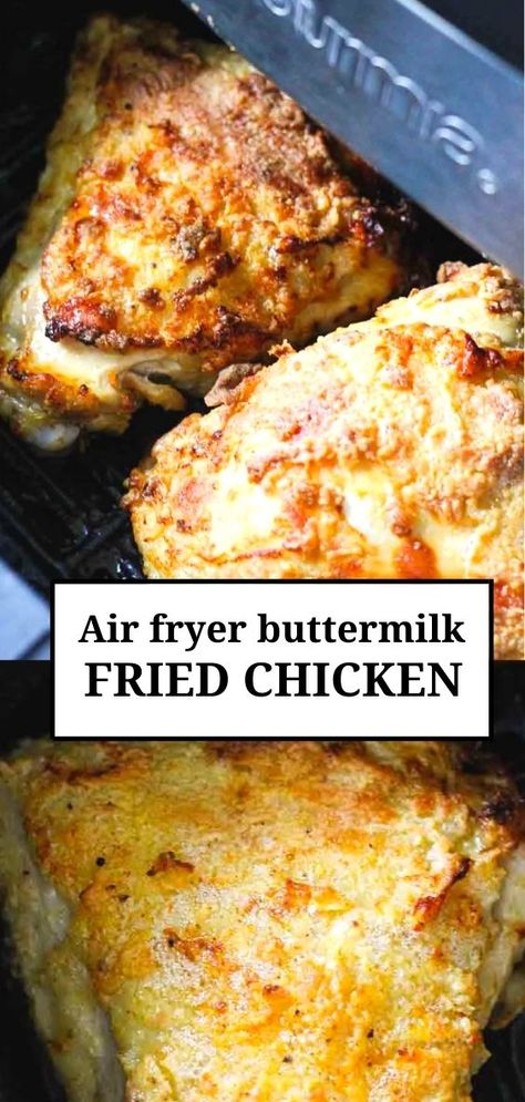 Airfryer Bone In Chicken Thighs, Buttermilk Chicken Wings Air Fryer, Air Fried Chicken Thighs Bone In, Air Fryer Thighs Bone In, Air Fry Chicken Thighs Bone In, Buttermilk Air Fried Chicken, Fried Chicken Thighs Bone In, Bone In Chicken Thigh Recipes Air Fryer, Air Fryer Chicken Thighs Bone In