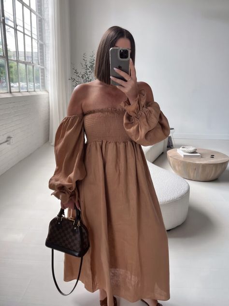 Brown Sundress Outfit, Brown Sundress, Atlanta Fashion, Summer Styling, Sassy Outfit, Summer Outfit Ideas, Classy Dress Outfits, Modest Wear, Classy Casual Outfits