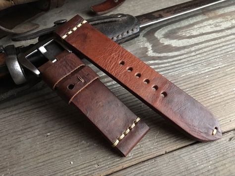 TheStrapSmith - Custom Leather Watch Straps by Rob Montana Wood Watch Box, Old Watch, Handmade Watch Strap, Handmade Watch Bands, Guy Stuff, Old Watches, New Watch, Watch Straps, Leather Watch Strap