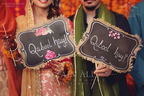 Qabool hai Qabool Hai Ideas, Qabool Hai Props, Qabool Hai, Nikah Ceremony, Bridesmaid Photoshoot, Desi Wedding Decor, Wedding Planning Decor, Wedding Design Decoration, Wedding Photo Props