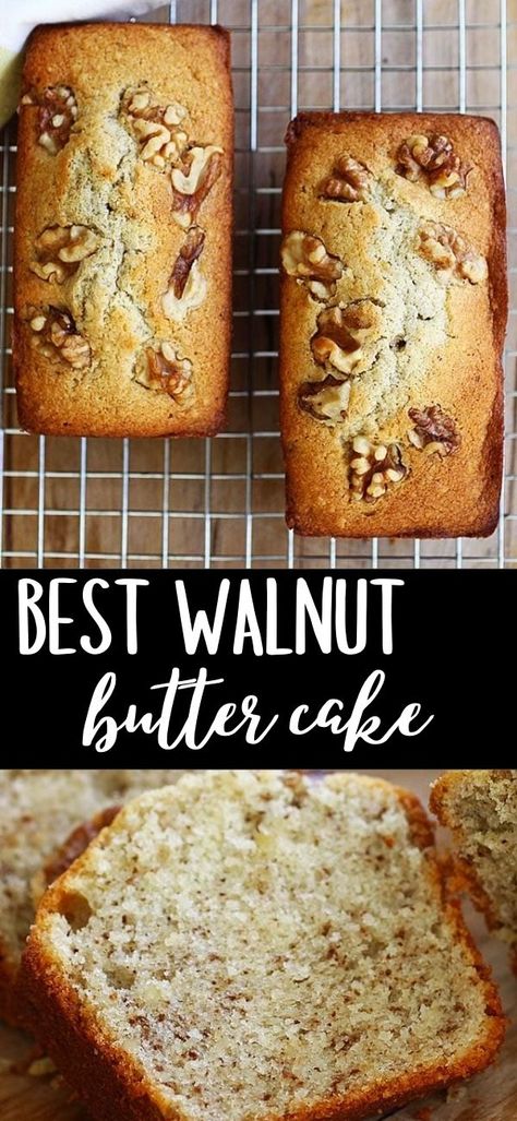 Butter Walnut Cake, Sweet Walnut Bread, Nuts Cake Recipe, Keto Walnut Cake, Walnut Bread Loaf, Walnuts Recipe Dessert, Easy Walnut Cake, Dessert Recipes With Walnuts Baking, Black Walnut Recipes Desserts