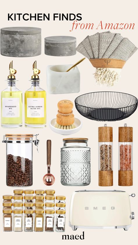 Get inspired to decorate your modern kitchen with these decor must-haves from marble kitchen decor to neutral kitchen finds perfect for at home chef. Follow MAED for more Amazon must-haves and modern decor finds. Neutral Kitchen Accessories, Kitchen Amazon Finds, Cozinha Aesthetic, Marble Kitchen Decor, Amazon Kitchen Decor, Denise Vasi, Amazon Kitchen Finds, Kitchen Countertop Decor, Amazon Kitchen Must Haves