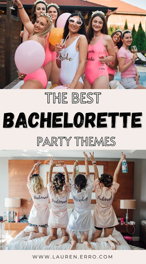 This post has some amazing and fun Bachelorette Party Ideas! From colorful themes to playful games, there are so many ideas in this post to get your party started! | Bachelorette party themes | Bachelorette party games. Bachelorette Party Themes Non Alcoholic, Bachelorette Trip Themes Ideas, Crazy Bachelorette Party Ideas, Best Bachelorette Party Themes, Colorful Bachelorette Theme, Themed Bachelorette Party Ideas Creative, Funny Bachelorette Themes, Hens Party Ideas Themes, Bachelorette Party Themes Ideas