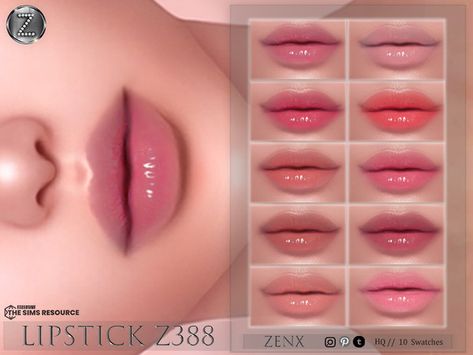 [ ZENX] LIPSTICK Z388 +HQ Sims 4 Cheats, Sims 4 Cc Eyes, Sims 4 Tsr, Sims 4 Cas Mods, The Sims 4 Skin, Makeup Cc, Sims Packs, Pelo Sims, Sims 4 Cc Makeup