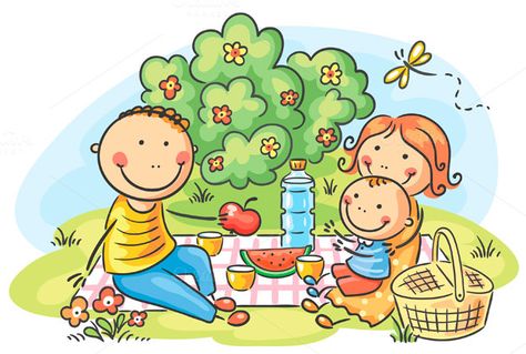 Cartoon family having picnic outdoor by Optimistic Kids Art on Creative Market Cartoon Family, Picnic Outdoor, Family Clipart, Family Cartoon, Family Picnic, Outdoor Activities For Kids, Kids Clipart, Stick Figures, Kids Art