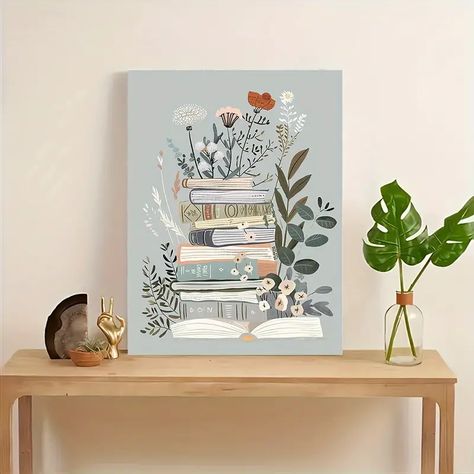 Bedroom Frames, Floral Room, Room Theme, Fine Art Painting Acrylic, Fa Fal, Home Office Decoration, Wall Canvas Painting, Living Room Home Office, Hanging Canvas