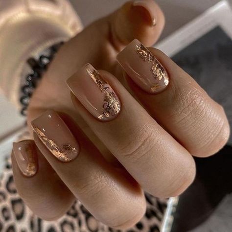 Shiny Nails Designs, Unghie Sfumate, Gold Nail, Work Nails, Her Nails, Nail Art Designs Videos, Bride Nails, Neutral Nails, Kandy