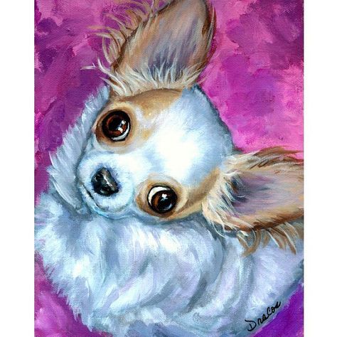 Chihuahua Dog Art Print, Chichi, Painted by Dottie Dracos Chihuahua Painting, Blue Dog Art, Psy Chihuahua, Chihuahua Training, Chihuahua Art, Dog Art Print, Cute Chihuahua, Dog Print Art, Chihuahua Love