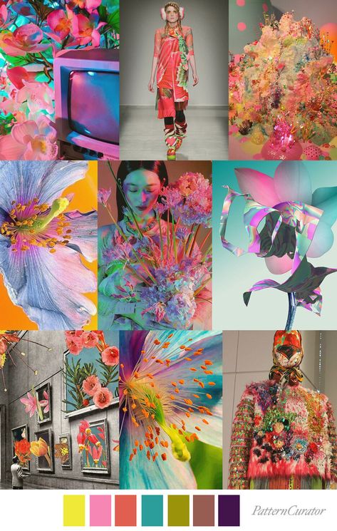 Mood Board Fashion Inspiration, Pattern Curator, Electric Garden, Colour Pallets, Color Boards, Trend 2023, Colourful Life, Fashion Moodboard, Color Trends Fashion