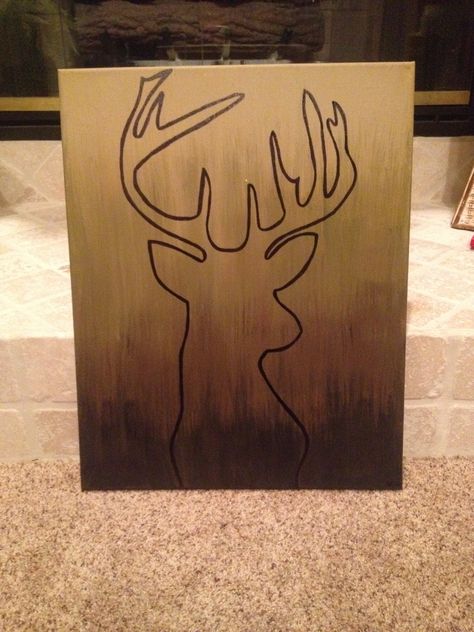 Camo color ombré canvas I made for the boyfriend! Western Painting Canvas, Boyfriend Canvas, For The Boyfriend, Hunting Painting, Boyfriend Painting, Deer Painting, Western Paintings, Paintings Canvas, Country Paintings