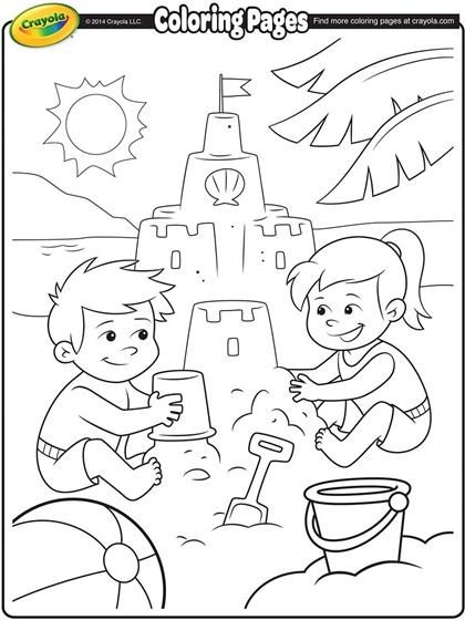 Color your dream sand castle with this Summer coloring page. Turkey Cartoon, Castle Coloring Page, June Crafts, Shoebox Ideas, Dory Nemo, Beach Coloring Pages, Crayola Coloring Pages, Coloring Printables, Summer Coloring