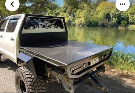 Ute Tray Ideas, Flat Deck Ideas, Ford Ranger Mods, Hilux Mods, Headache Rack Trucks, Hilux Camper, Landcruiser Ute, Custom Ute Trays, Land Cruiser Pick Up