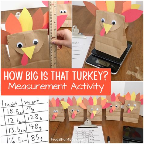 How Big is that Turkey? {Thanksgiving STEM Activity} - Frugal Fun For Boys and Girls Thanksgiving Stem Activities, Math Stem Activities, Star Wars Easter Eggs, Fall Stem Activities, Thanksgiving Stem, Thanksgiving Math Activities, Stem Classes, Measurement Activities, Thanksgiving Activities For Kids