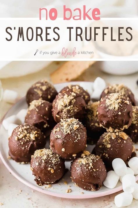 Truffles No Bake, Graham Cracker Dough, Camping Treats, Truffle Balls, Easy Truffles, Dessert Squares, No Bake Recipe, Candy Ideas, Truffles Recipe