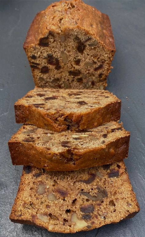 Grandma’s Date & Walnut Loaf Fig And Date Bread, Low Fat Cake, Date And Walnut Loaf, Date Loaf, Carrot And Walnut Cake, Date And Walnut, Date And Walnut Cake, Walnut Loaf, Raisin Cake