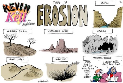 Check out these colorful illustrations of erosion! Soil Erosion Poster, Erosion Architecture, Science Comics, Social Project, Instructional Planning, Science Board, Soil Erosion, Weathering And Erosion, Melody Wallpaper