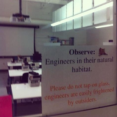 #Engineers in their #natural #habitat #lab do not #disturb do not #tap the #glass #virussx #iphone4s #ios by virussx, via Flickr Engineering Memes, Engineering Humor, Engineering Science, Nerd Humor, College Humor, Life Memes, College Life, A Sign, Please Do