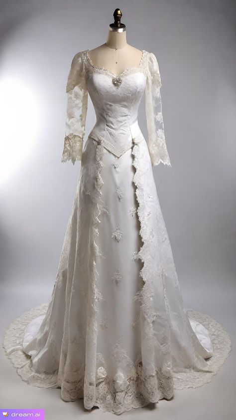 Vintage Wedding Dress 1800s, Vintage Short Sleeve Wedding Dress, Lacy Wedding Dresses Vintage, Medieval Wedding Dress Princesses, 1800s Wedding Dress, Victorian Inspired Wedding Dress, German Wedding Dress, Vintage Wedding Dress 1970s, Antique Wedding Dress