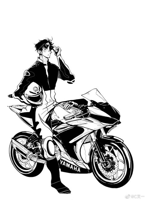 Motorcycle Riding Drawing, Man On Motorcycle Drawing, Motorcycle Reference Pose, Motorcycle Poses Drawing, Riding A Bike Reference, Riding Motorcycle Drawing Reference, Riding Motorcycle Reference, Person On Motorcycle, Motorcycle Drawing Reference